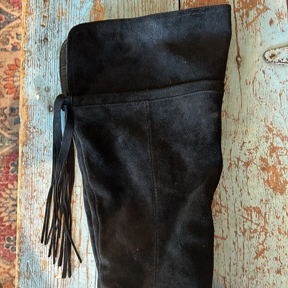 Franco Sarto Ellyn Black Suede Over-the-Knee Boots Estimated Size 10